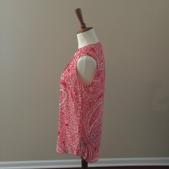 The Limited red and white paisley Sleeveless Top - Picture 5 of 8